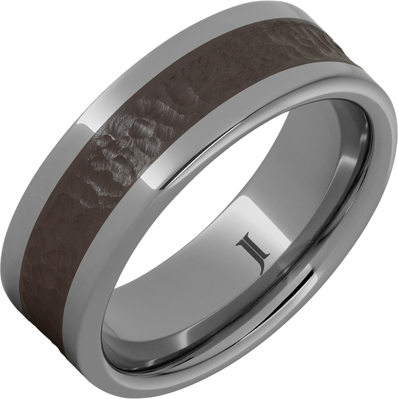 Java Jive - Rugged Tungsten™ Ring With Brown Ceramic Inlay