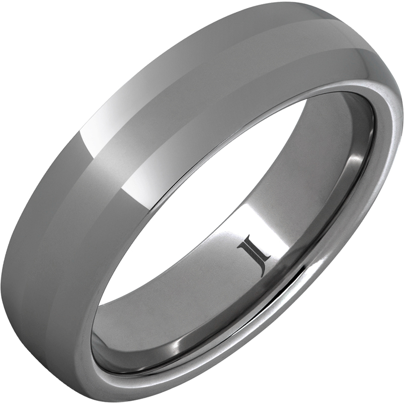 Rugged Tungsten - Ring with Satin Center