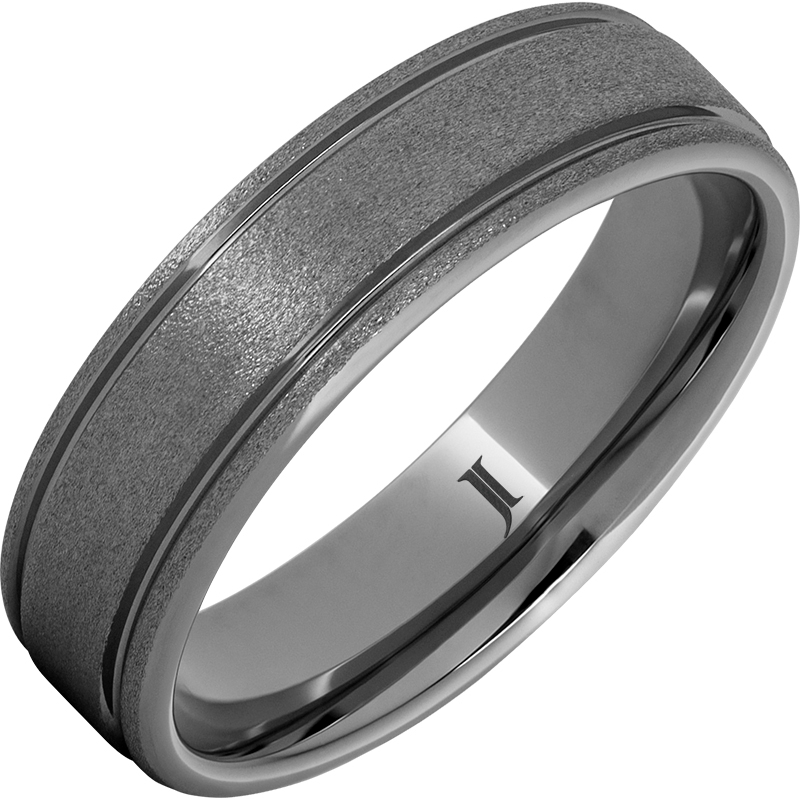 Rugged Tungsten - Ring with Stone Finish