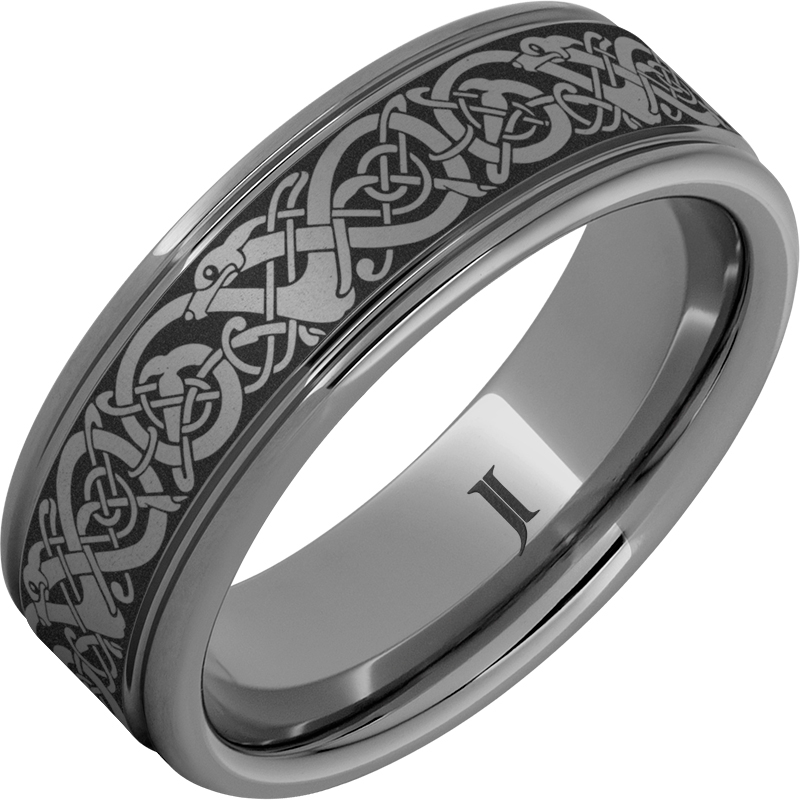 Rugged Tungsten - Viking Rounded Edge Ring