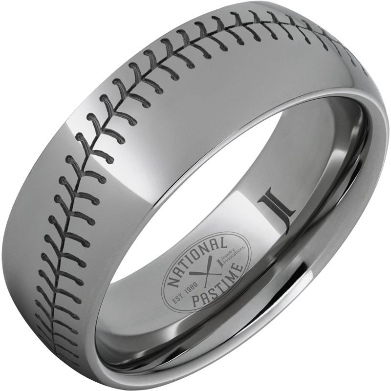 National Pastime Collection - Rugged Tungsten - Domed Baseball Ring