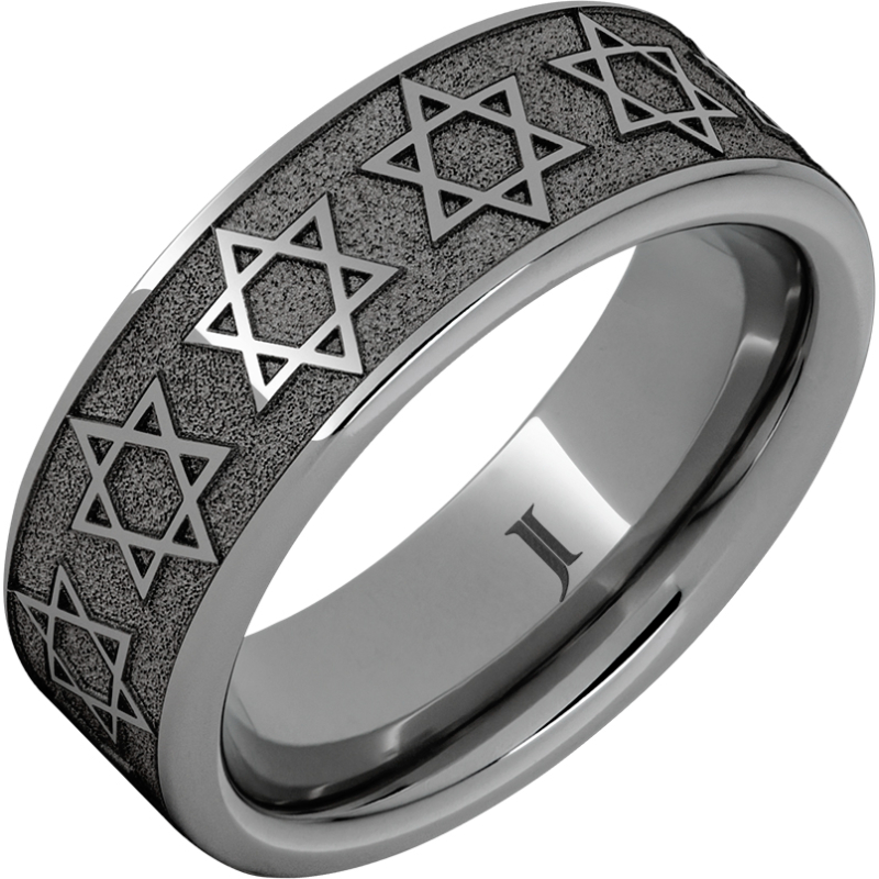 Rugged Tungsten - Star of David Ring