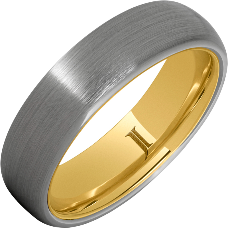 Hidden Gold - Rugged Tungsten - Satin Finish Ring