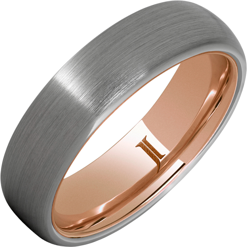 Hidden Gold - Rugged Tungsten - Satin Finish Ring