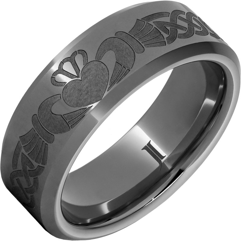 Rugged Tungsten - Claddagh Ring