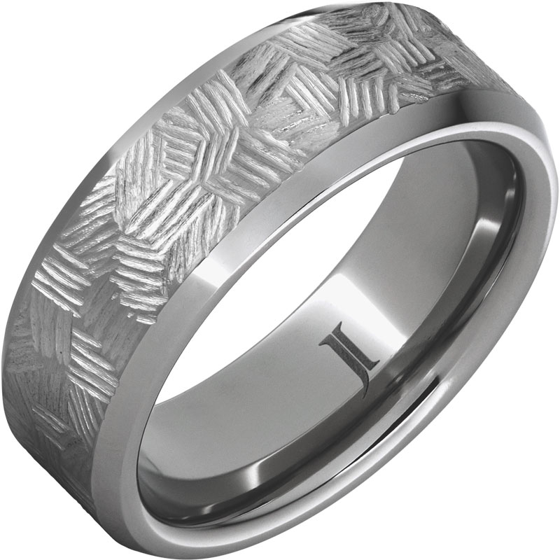 Rugged Tungsten - Thicket Hand Engraved Ring