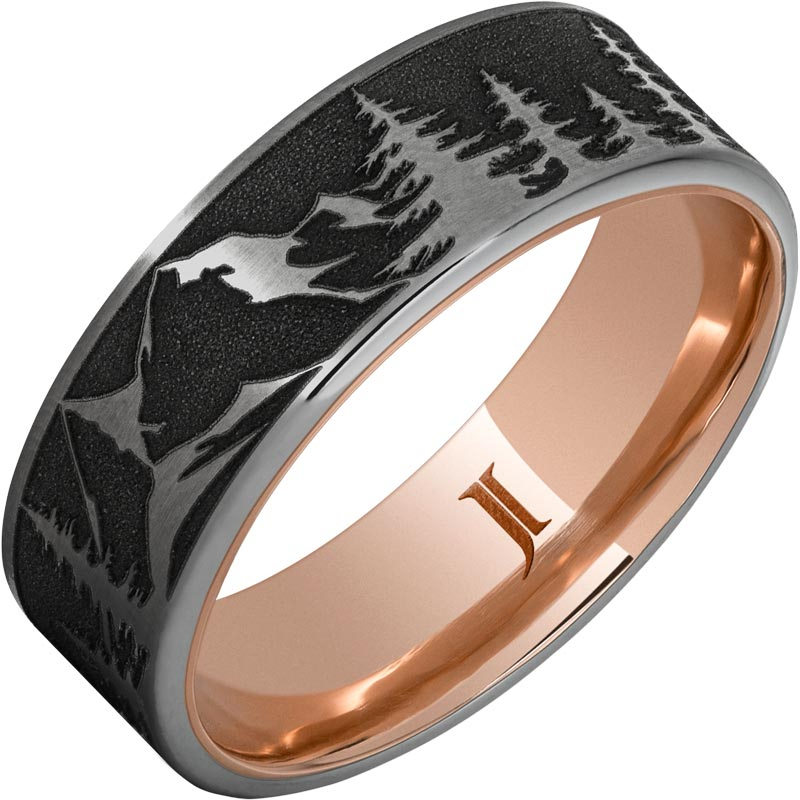 Hidden Gold - 10k Inlay Rugged Tungsten - Ring