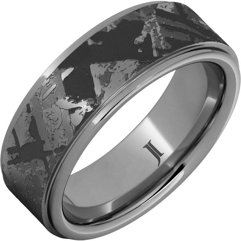 Kuiper - Rugged Tungsten - Meteorite Pattern Engraved Ring